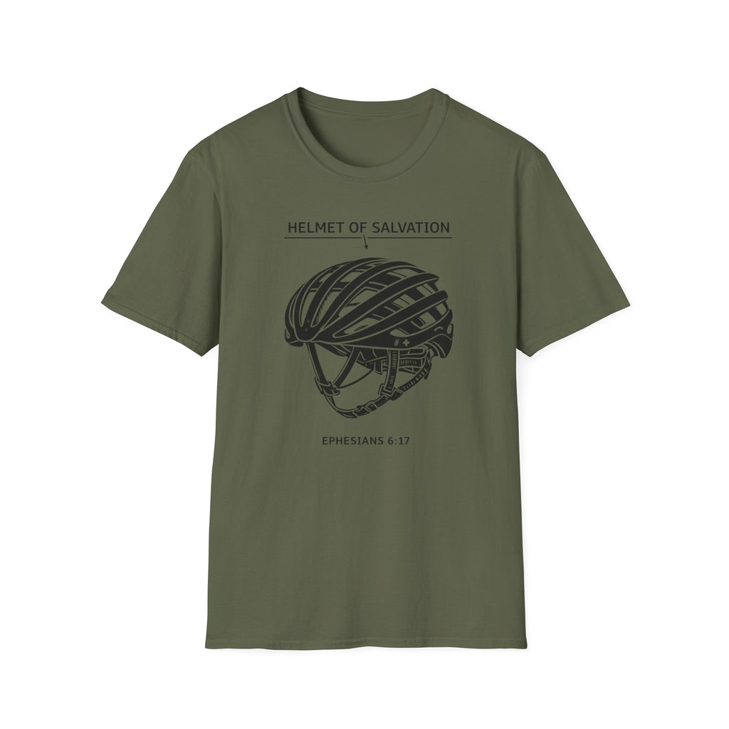 Helmet of Salvation T-Shirt — Christian Faith Bicycle Helmet Graphic (Ephesians 6:17)