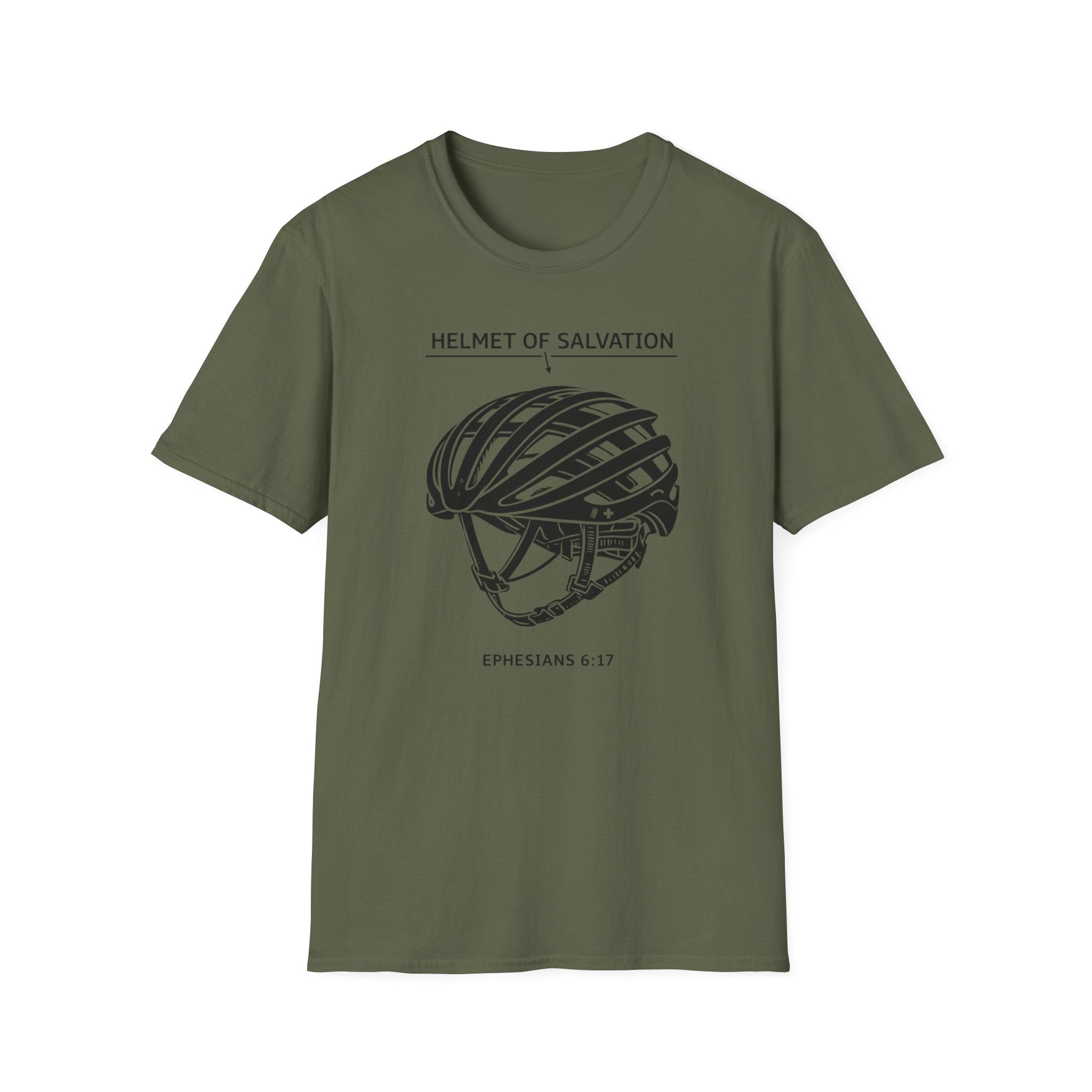 Helmet of Salvation T-Shirt — Christian Faith Bicycle Helmet Graphic (Ephesians 6:17)