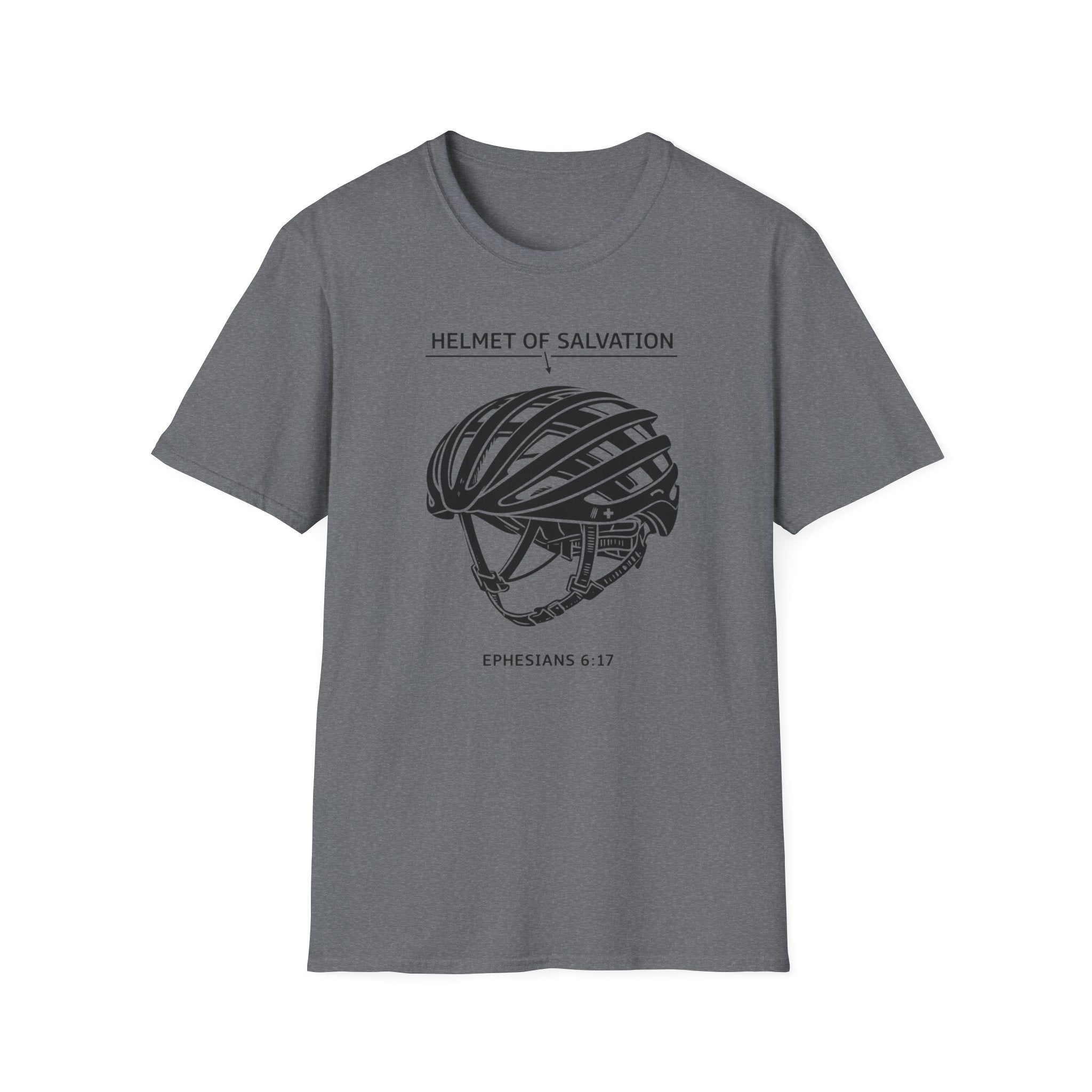Helmet of Salvation T-Shirt — Christian Faith Bicycle Helmet Graphic (Ephesians 6:17)