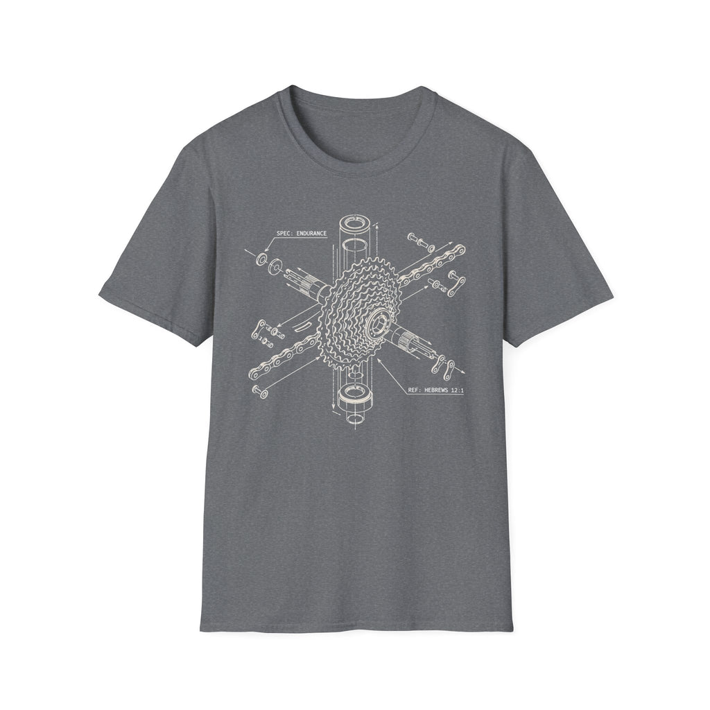 Bike Gear Blueprint T-Shirt — Exploded Cassette Diagram Tee