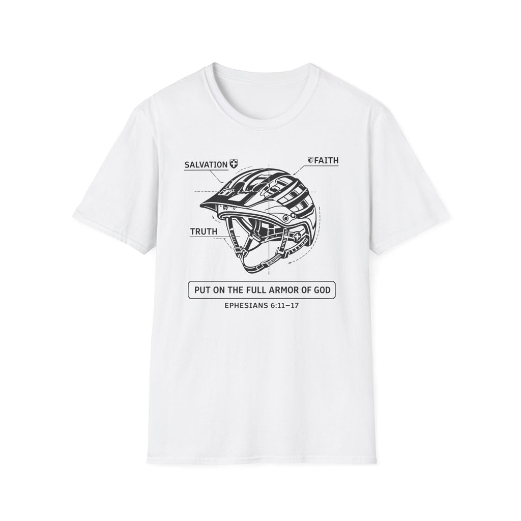Armor of God Helmet T-Shirt — 'Put on the Full Armor of God' Scripture Tee