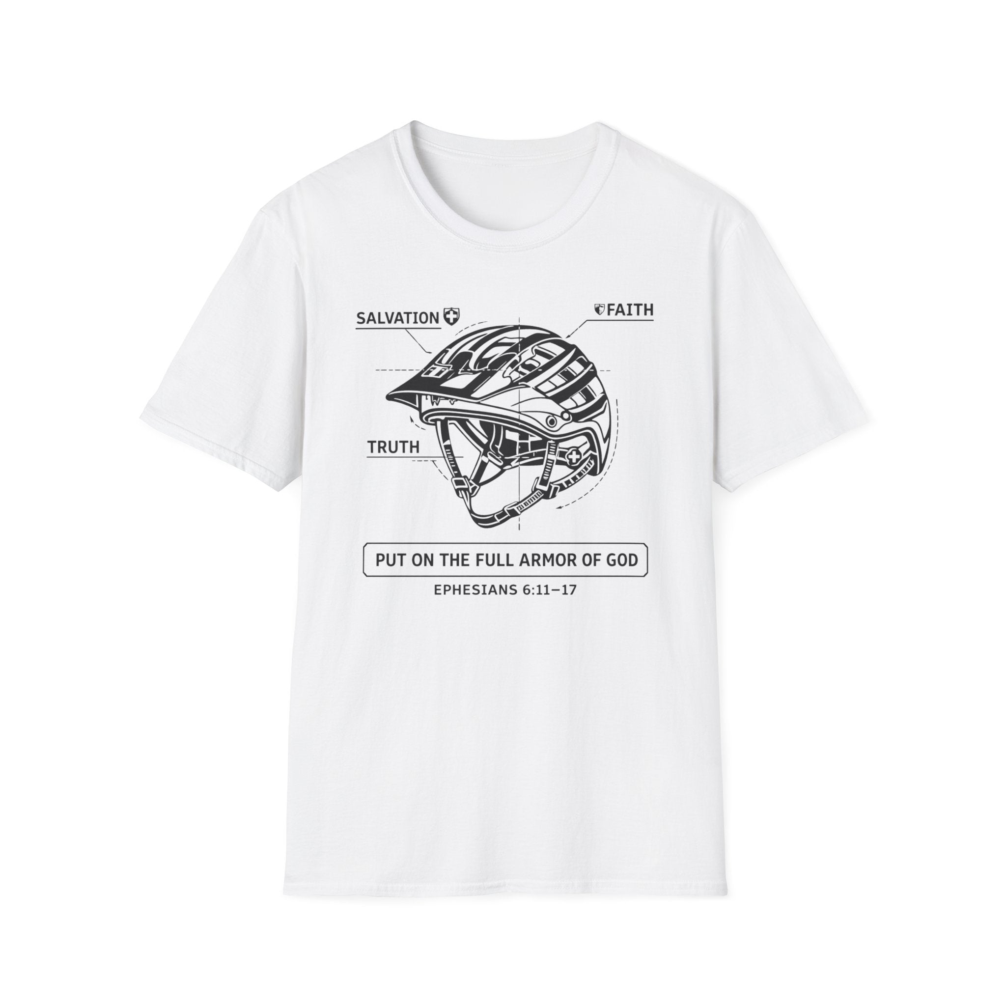 Armor of God Helmet T-Shirt — 'Put on the Full Armor of God' Scripture Tee