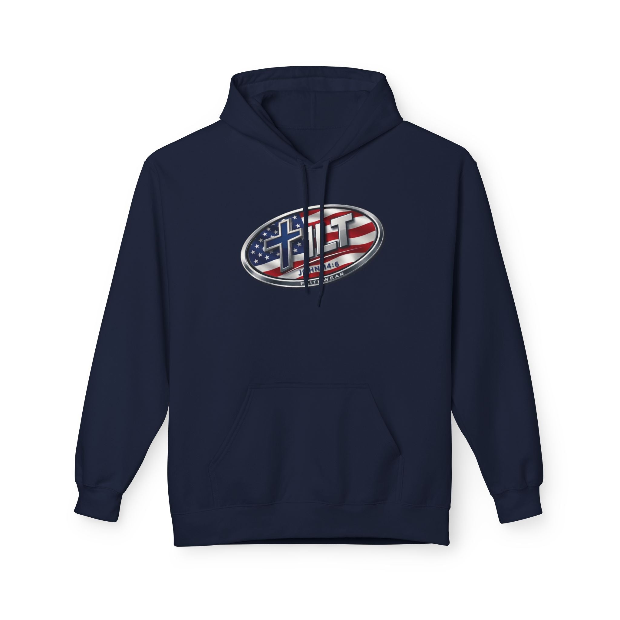 TILT Logo American Flag Midweight Fleece Hoodie