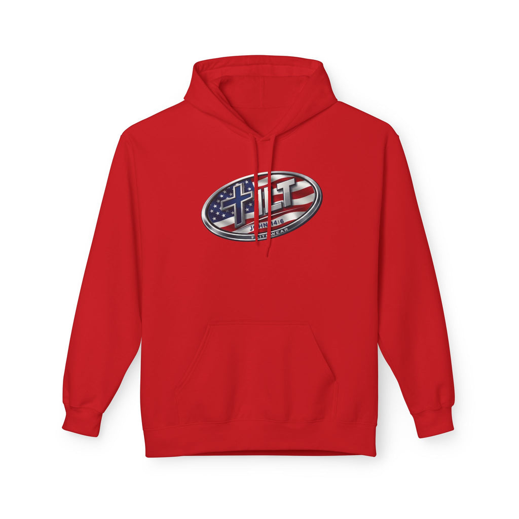 TILT Logo American Flag Midweight Fleece Hoodie