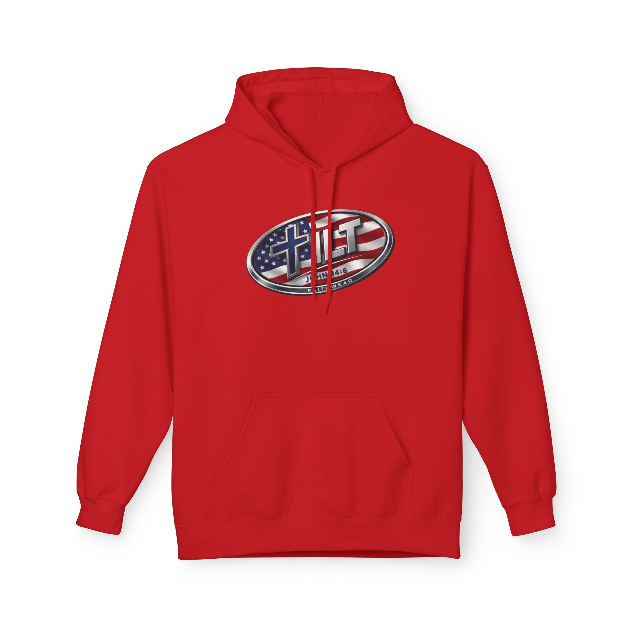 TILT Logo American Flag Midweight Fleece Hoodie