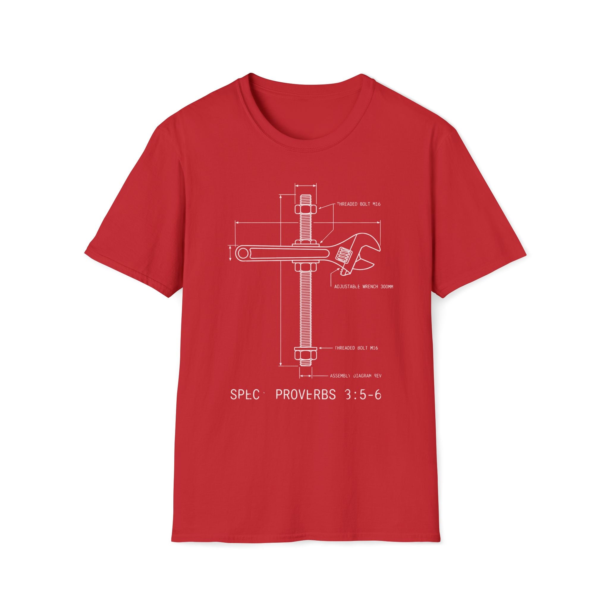 'Proverbs 3:5-6' Cross Blueprint Graphic T-Shirt