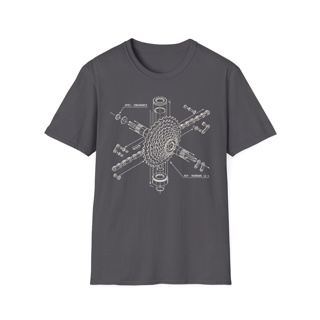 Bike Gear Blueprint T-Shirt — Exploded Cassette Diagram Tee
