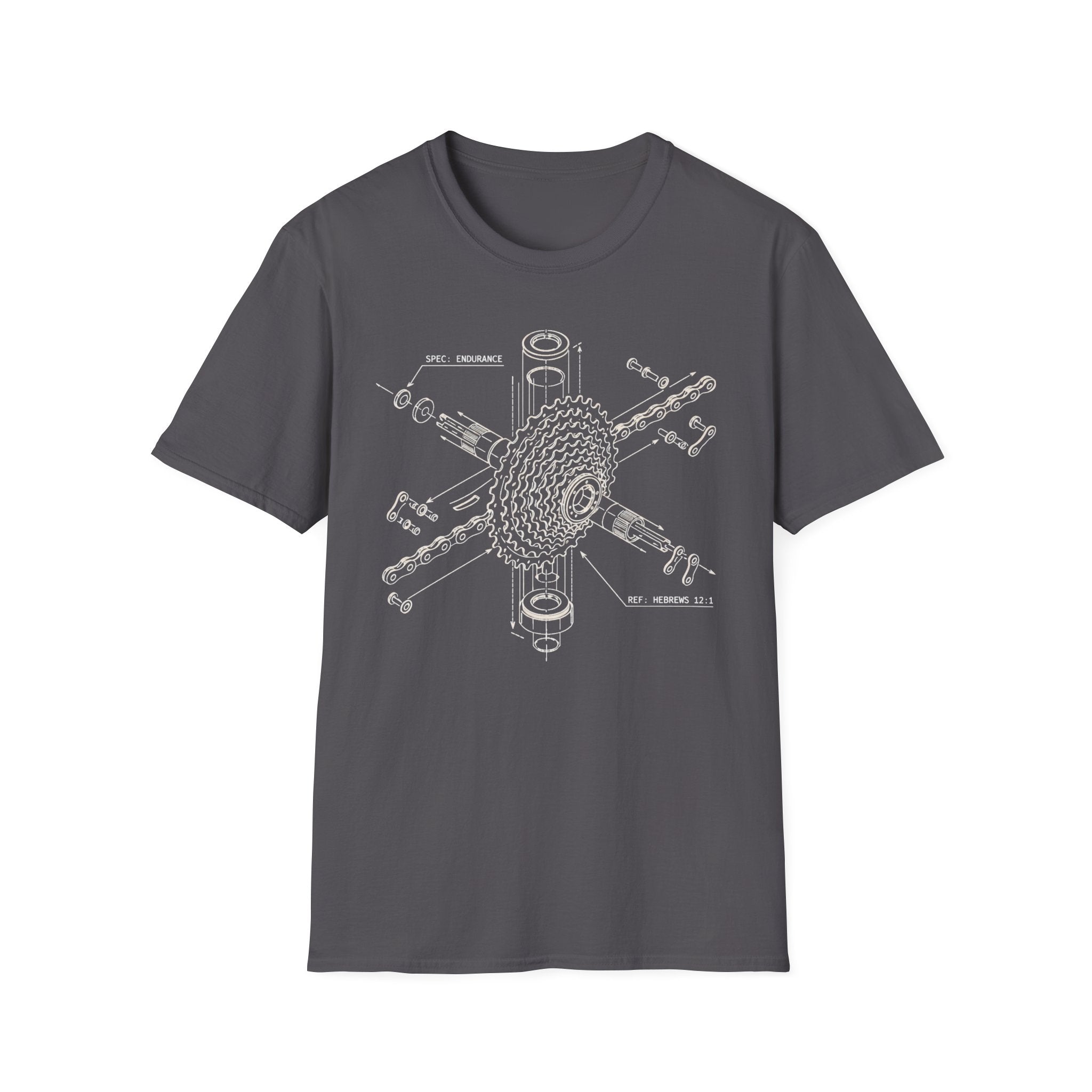 Bike Gear Blueprint T-Shirt — Exploded Cassette Diagram Tee