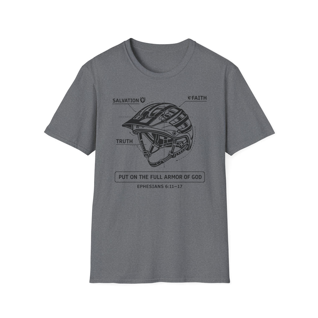 Armor of God Helmet T-Shirt — 'Put on the Full Armor of God' Scripture Tee