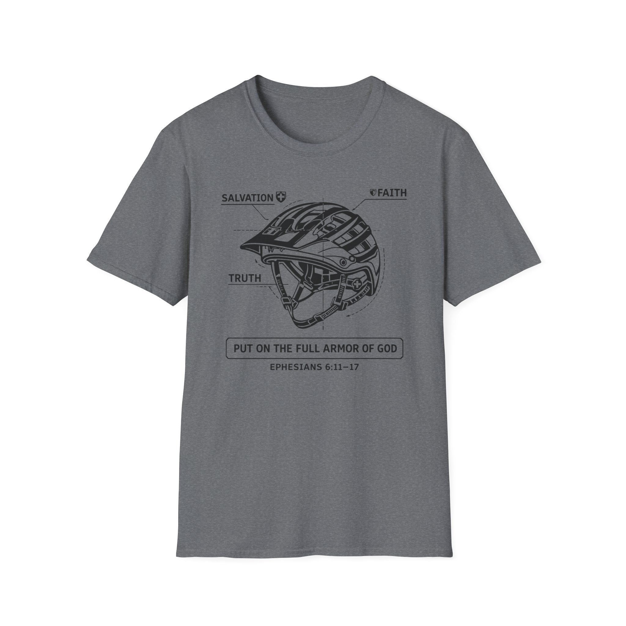 Armor of God Helmet T-Shirt — 'Put on the Full Armor of God' Scripture Tee
