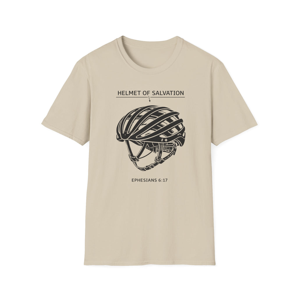 Helmet of Salvation T-Shirt — Christian Faith Bicycle Helmet Graphic (Ephesians 6:17)