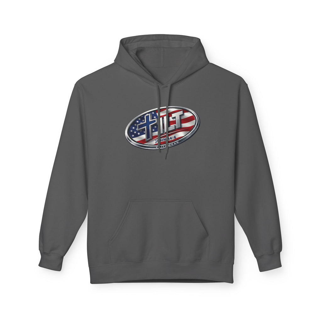 TILT Logo American Flag Midweight Fleece Hoodie