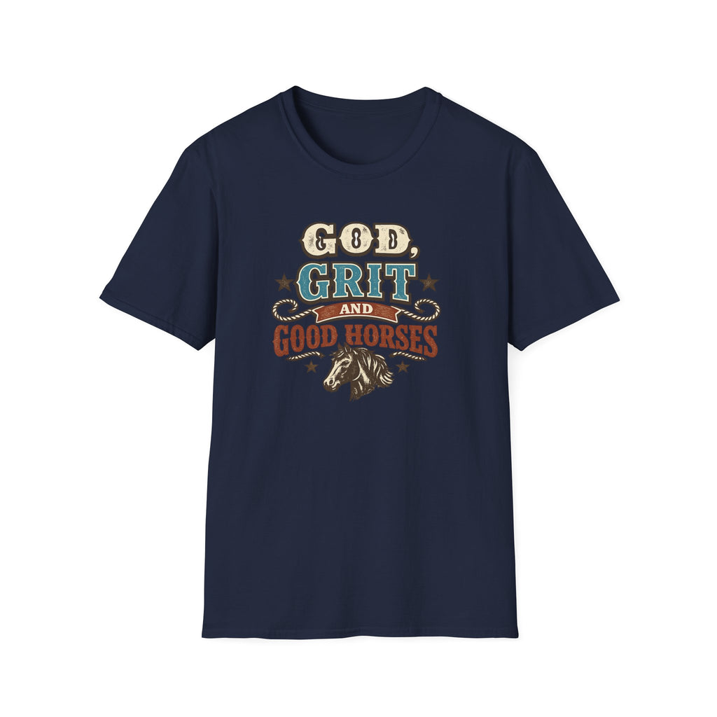 God, Grit, and Good Horses T-Shirt