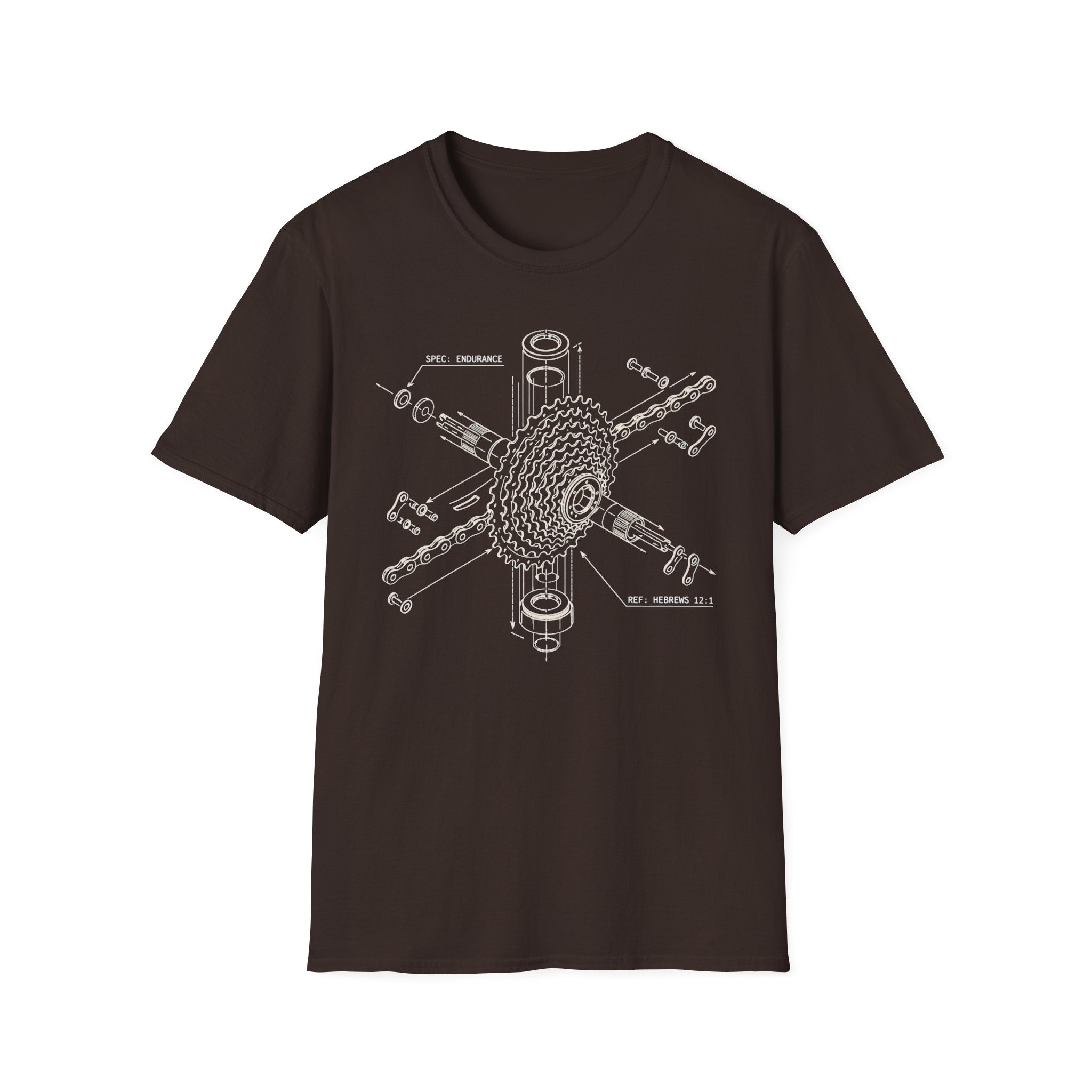 Bike Gear Blueprint T-Shirt — Exploded Cassette Diagram Tee