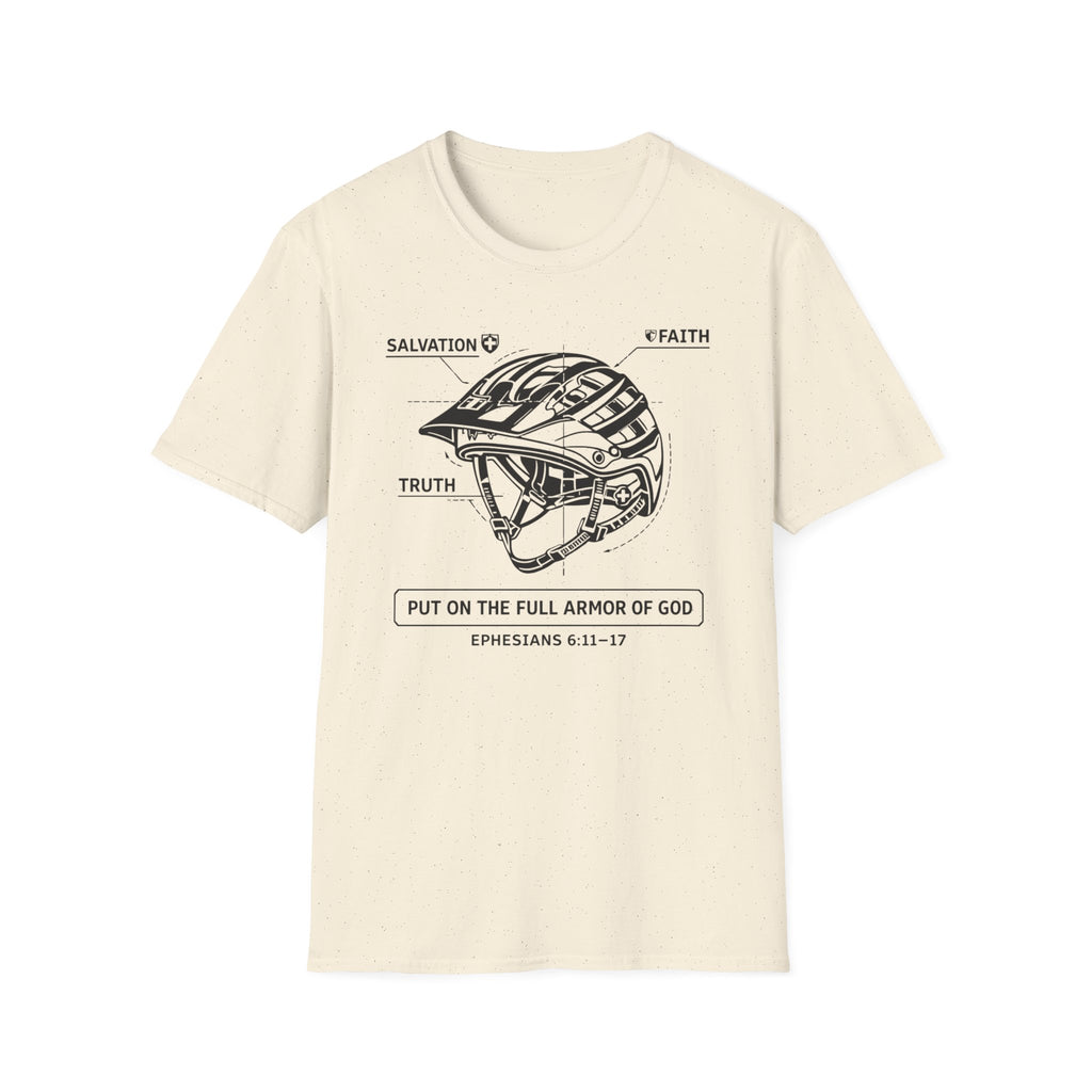 Armor of God Helmet T-Shirt — 'Put on the Full Armor of God' Scripture Tee