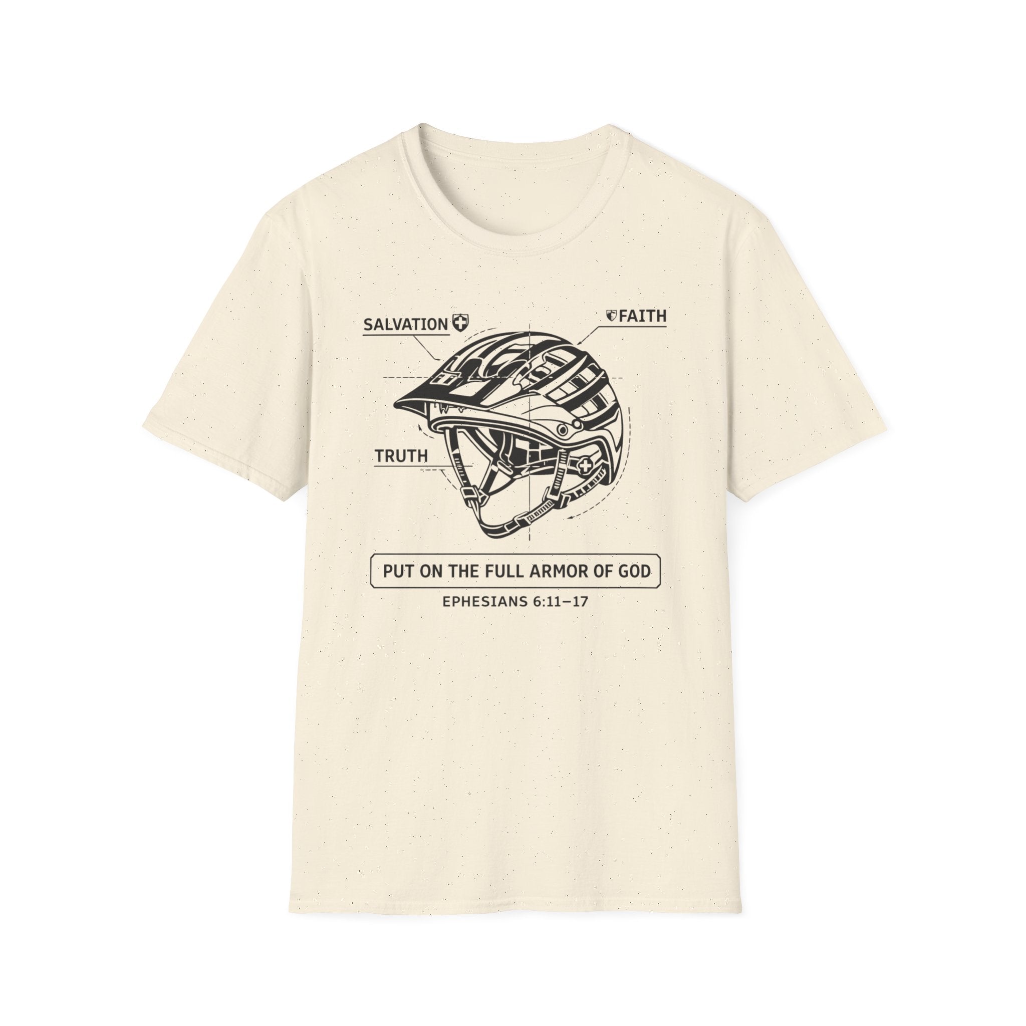 Armor of God Helmet T-Shirt — 'Put on the Full Armor of God' Scripture Tee