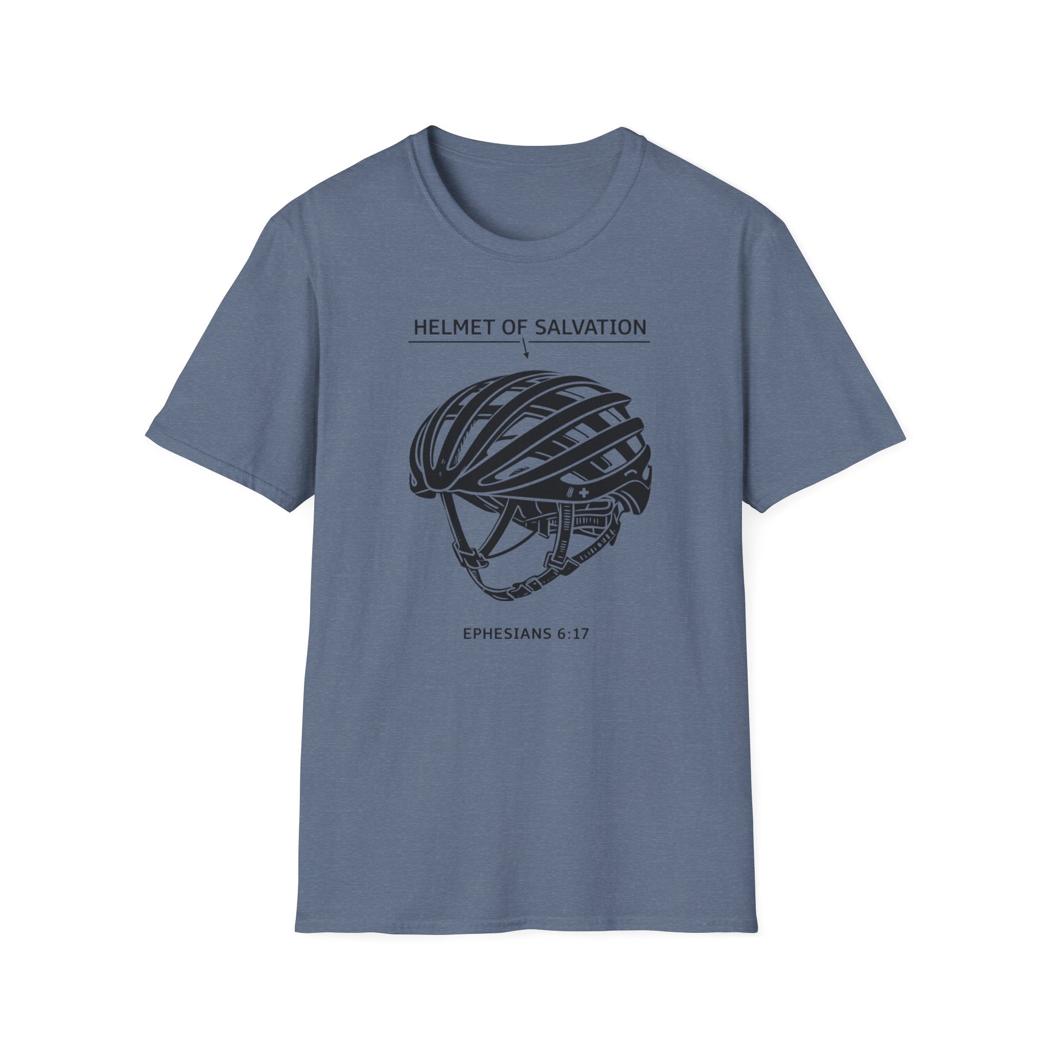Helmet of Salvation T-Shirt — Christian Faith Bicycle Helmet Graphic (Ephesians 6:17)