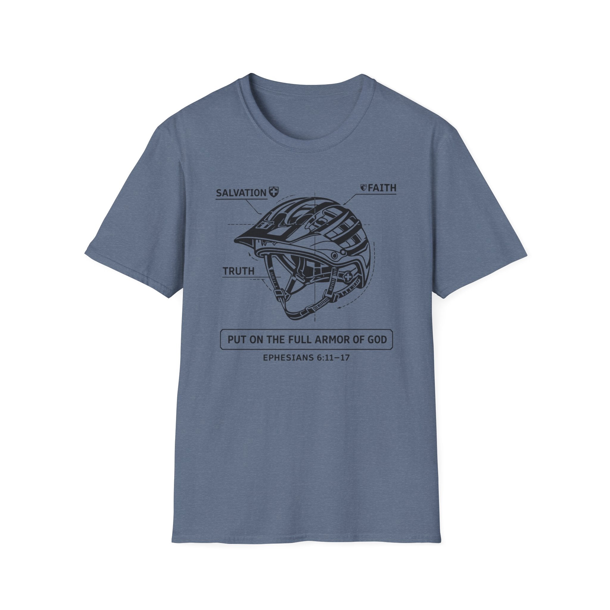 Armor of God Helmet T-Shirt — 'Put on the Full Armor of God' Scripture Tee