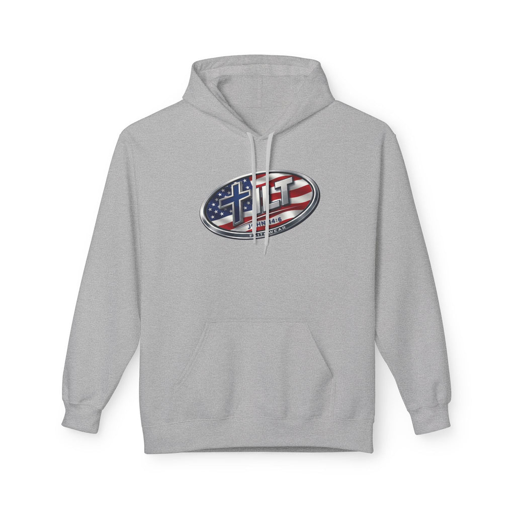 TILT Logo American Flag Midweight Fleece Hoodie