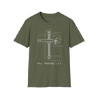 'Proverbs 3:5-6' Cross Blueprint Graphic T-Shirt