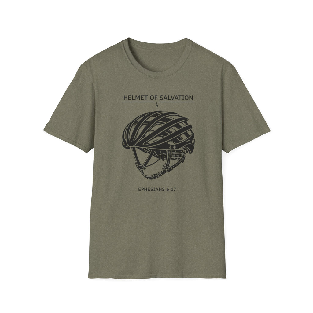 Helmet of Salvation T-Shirt — Christian Faith Bicycle Helmet Graphic (Ephesians 6:17)