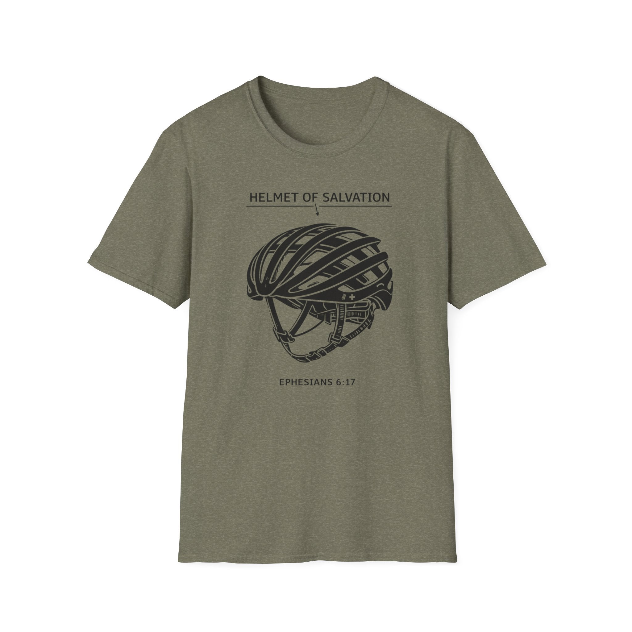 Helmet of Salvation T-Shirt — Christian Faith Bicycle Helmet Graphic (Ephesians 6:17)