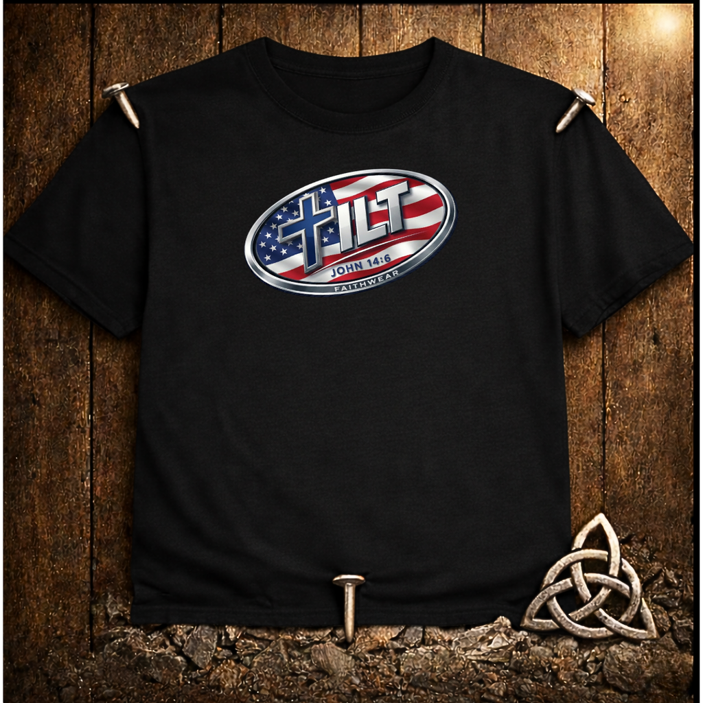 TILT Oval American Flag T-Shirt