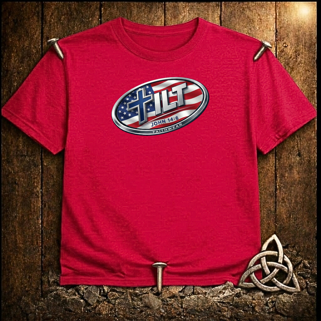 TILT Oval American Flag T-Shirt